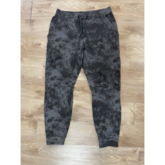 Lululemon Joggers Mens L Black Gray City Sweat Stretch French Terry Casual 29” - Picture 1 of 6